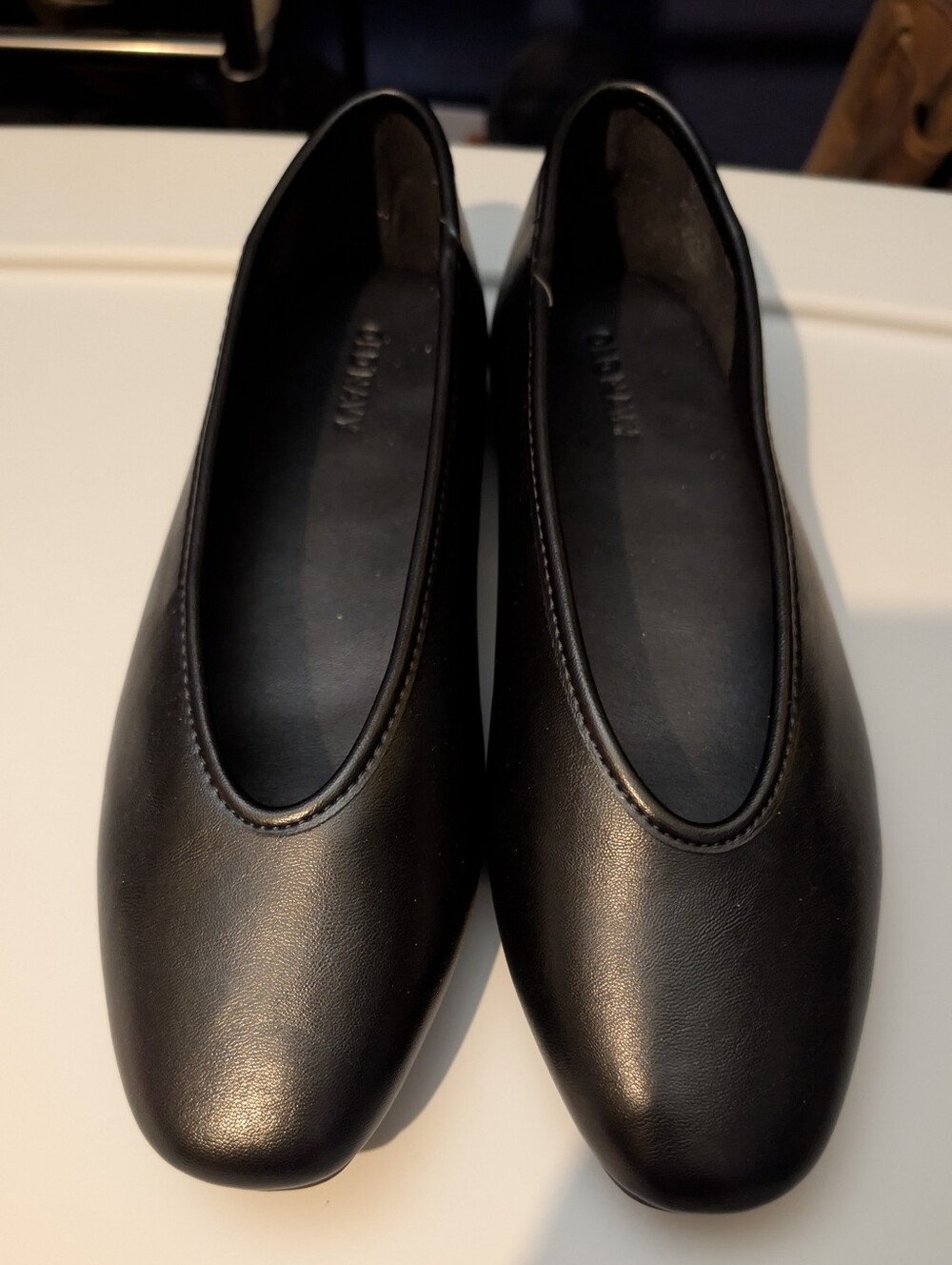 Old Navy Black Leather-Look Ballet Flats